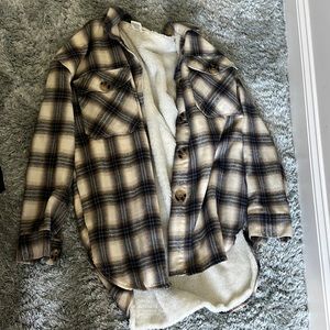 Flannel with fleece on inside